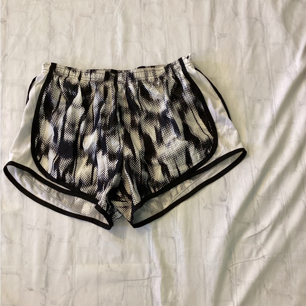 Calvin Klein Black and White Patterned Athletic Shorts